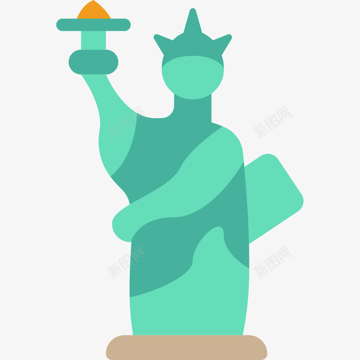 自由女神像地标和纪念碑3座平面图图标svg_新图网 https://ixintu.com 地标和纪念碑3座 平面图 自由女神像