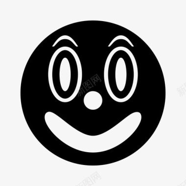 微笑小丑表情图标图标