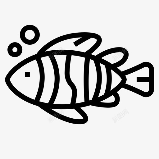 鱼动物海滩图标svg_新图网 https://ixintu.com 动物 夏天 小丑鱼 海洋生物 海滩 鱼