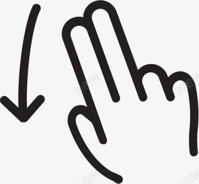 手势-向下_1图标