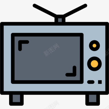 电视电气设备2线性彩色图标图标