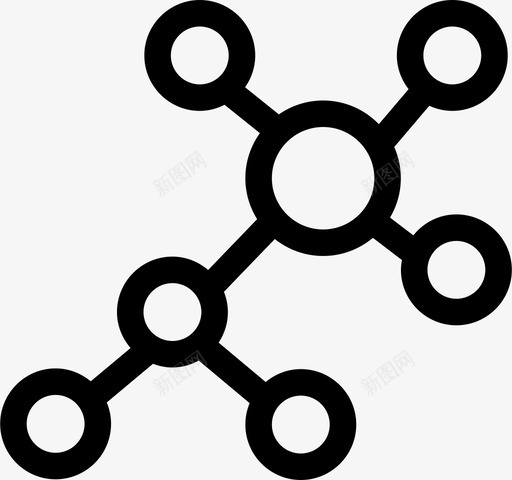 分子结合分支图标svg_新图网 https://ixintu.com 分子 分支 化学 思维导图 结合 链