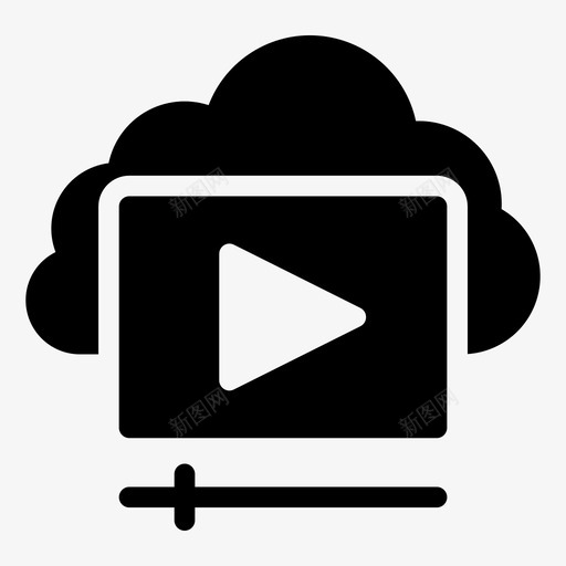 播放器云服务器图标svg_新图网 https://ixintu.com 云 云计算字形图标 存储 播放器 服务器 视频