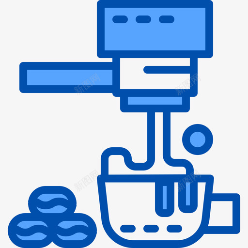 咖啡机咖啡53蓝色图标svg_新图网 https://ixintu.com 咖啡53 咖啡机 蓝色