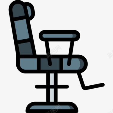 椅子美发沙龙8线性颜色图标图标