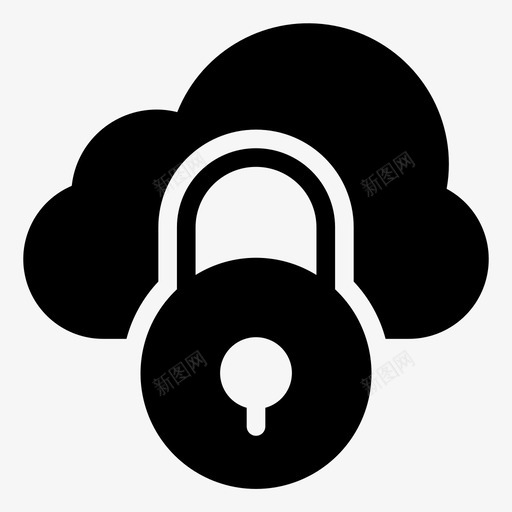 私有云锁定图标svg_新图网 https://ixintu.com 云 云计算字形图标 保护 安全 私有 锁定