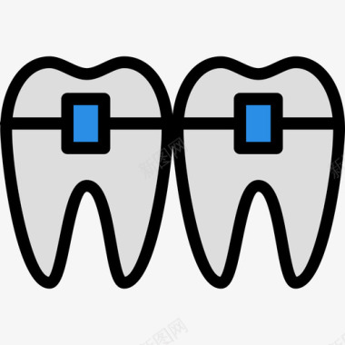 牙套牙齿6线形颜色图标图标