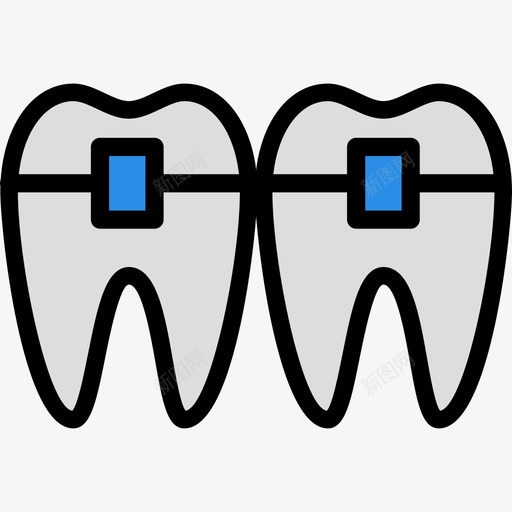 牙套牙齿6线形颜色图标svg_新图网 https://ixintu.com 牙套 牙齿6 线形颜色