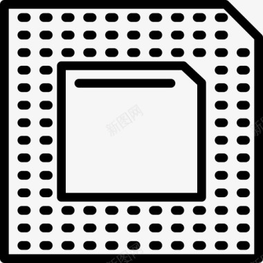 处理器计算机和硬件6线性图标图标