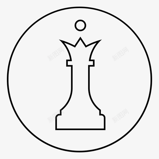 国际象棋游戏国王图标svg_新图网 https://ixintu.com 国王 国际象棋 棋子 游戏 皇后 西洋棋