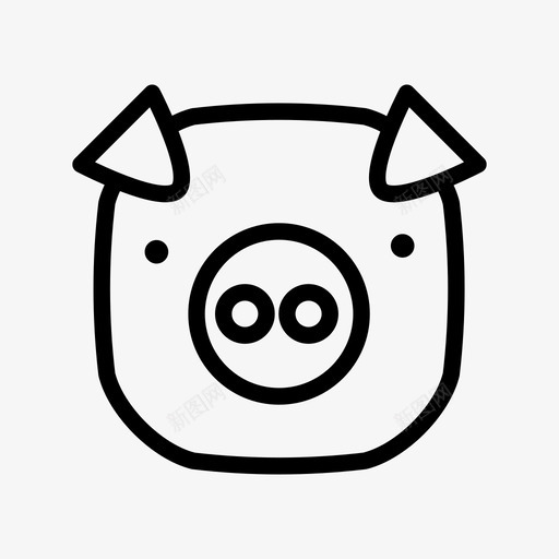 猪动物可爱图标svg_新图网 https://ixintu.com 农场 动物 可爱 猪 立方体动物 野生动物