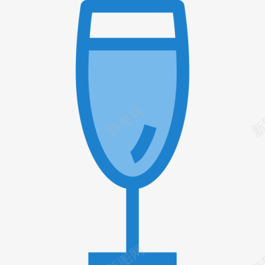 香槟饮料11蓝色图标图标