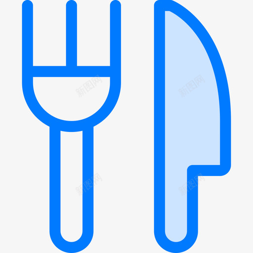 餐具地图和位置3蓝色图标svg_新图网 https://ixintu.com 地图和位置3 蓝色 餐具