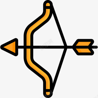 Archery忍者16线性颜色图标图标