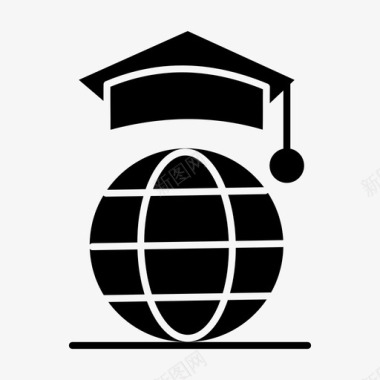 网络教育环球毕业图标图标
