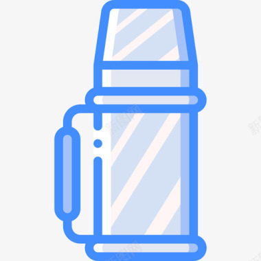 烧瓶野营45蓝色图标图标