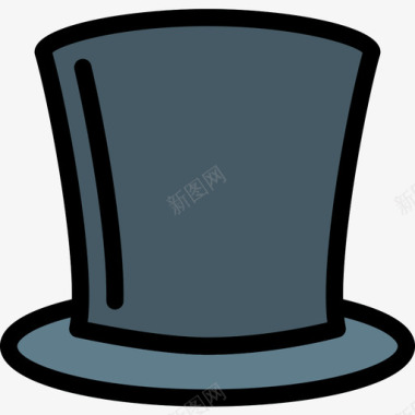 高帽子时尚12线性颜色图标图标
