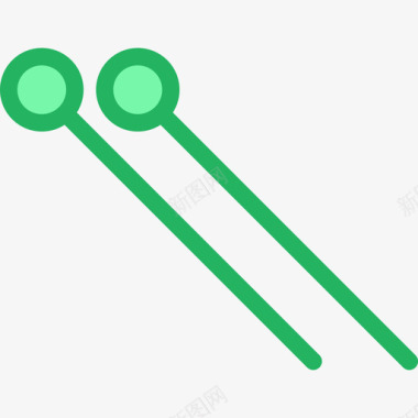 截齿24条线形绿色图标图标