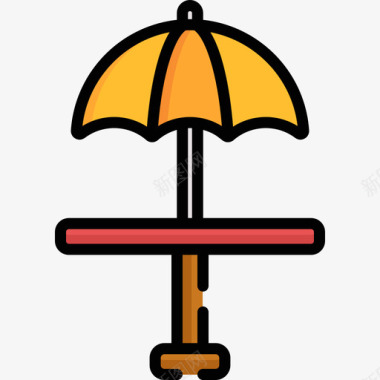 伞烧烤17线纹颜色图标图标