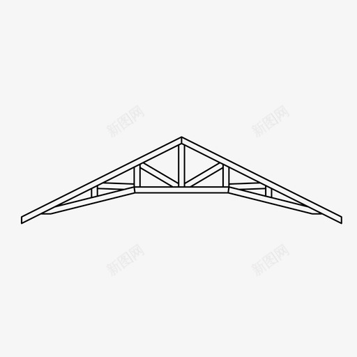 桁架桥梁工程图标svg_新图网 https://ixintu.com 屋顶 工程 木材 桁架 桥梁 结构