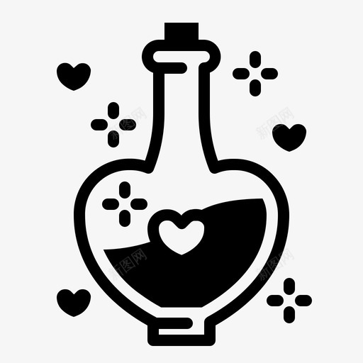 爱情药剂瓶子配方图标svg_新图网 https://ixintu.com 情人节 有爱的情人节 爱情药剂 瓶子 配方
