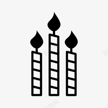 蜡烛装饰火焰图标图标