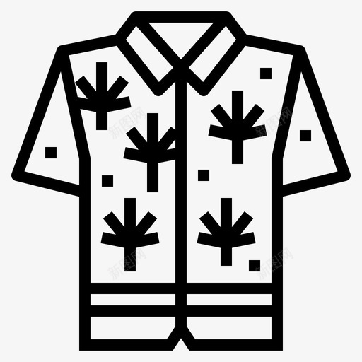夏威夷衬衫服装时尚图标svg_新图网 https://ixintu.com 夏威夷衬衫 夏季 时尚 服装 热带衬衫