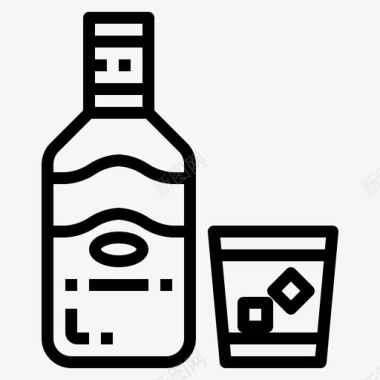 威士忌酒精饮料瓶子图标图标