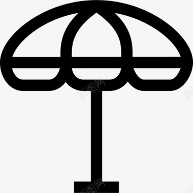 太阳伞水上公园4直线型图标图标