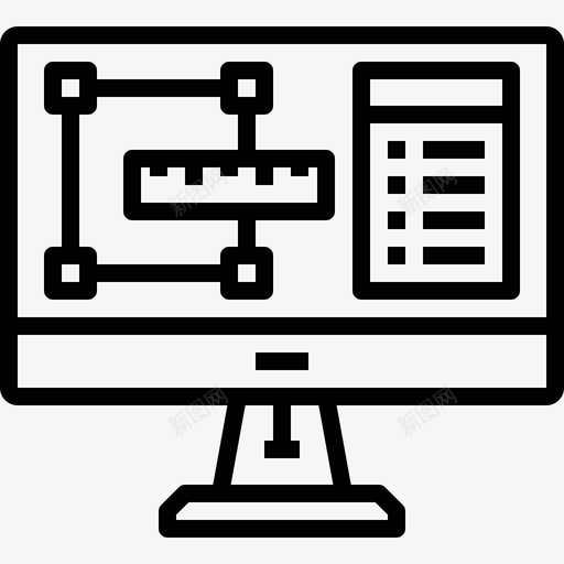 监视器图形元素线线性图标svg_新图网 https://ixintu.com 图形元素线 监视器 线性