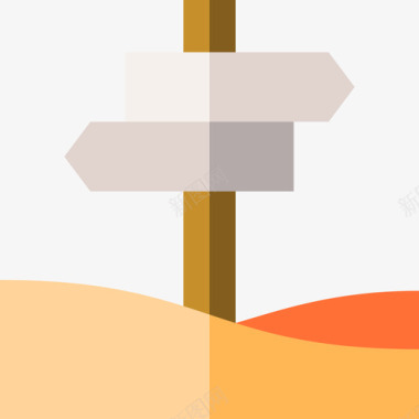 路标柱沙漠16号平坦图标图标
