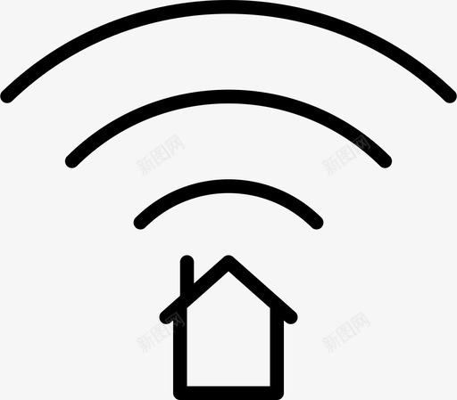 连接建筑住宅图标svg_新图网 https://ixintu.com wifi精简 住宅 建筑 波浪 连接