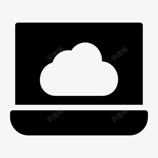云数据库笔记本电脑图标svg_新图网 https://ixintu.com 云 存储 数据库 服务器 笔记本电脑 网络托管字形图标
