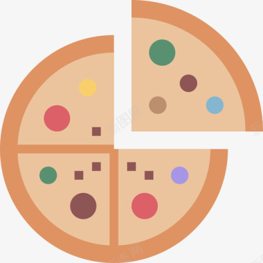 披萨64派对平铺图标图标
