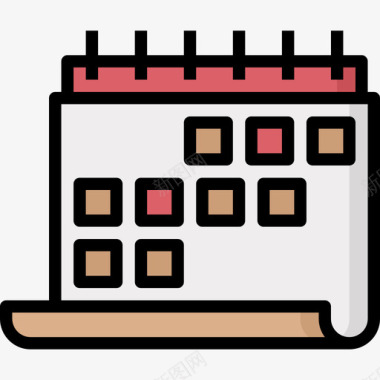 日历支持联系人3线性颜色图标图标