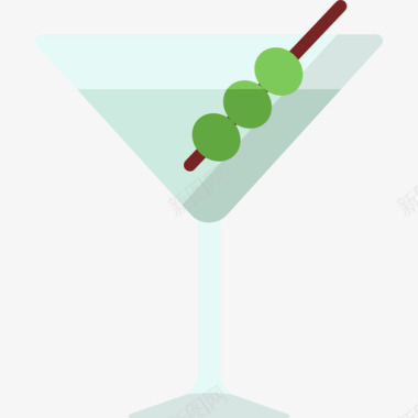 马提尼鸡尾酒4杯平淡图标图标