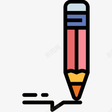 铅笔美术14线颜色图标图标