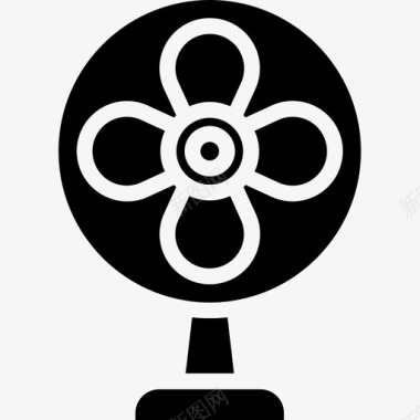 风扇电器4实心图标图标
