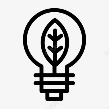 电力能源和电力工业的自然灯泡图标图标