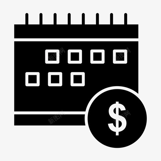 日历银行美元图标svg_新图网 https://ixintu.com 日历 时间 美元 货币 银行 银行金融和市场经济