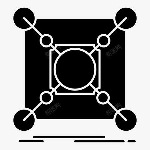 基地中心连接数据图标svg_新图网 https://ixintu.com 三维打印和通信 基地中心 数据 枢纽 连接