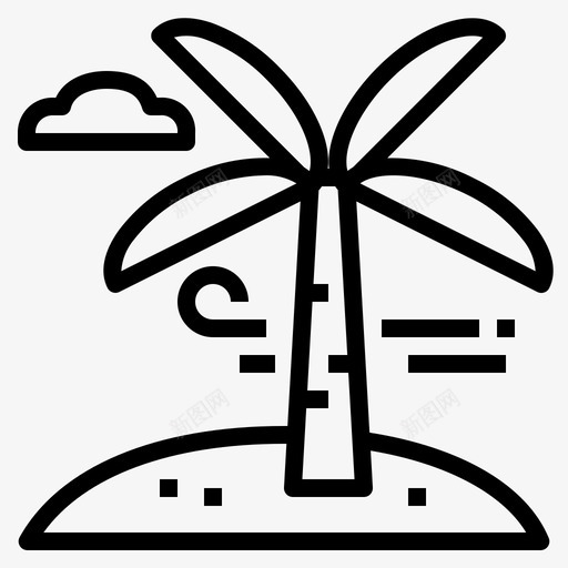 棕榈树风景夏季图标svg_新图网 https://ixintu.com 夏季 旅行 棕榈树 风景