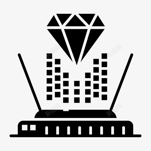 全息图钻石投影图标svg_新图网 https://ixintu.com 全息图 技术 投影 数字营销和技术 钻石