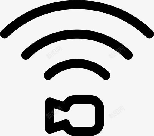 连接照相机电影图标svg_新图网 https://ixintu.com wifi 摄像机 波浪 照相机 电影 视频 连接