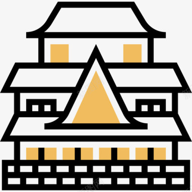 大阪城堡地标8黄影图标图标