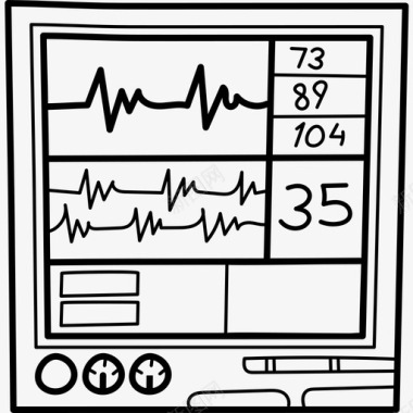 心电图医疗器械16黑色图标图标