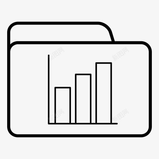 业务档案条形图文件夹图标svg_新图网 https://ixintu.com 业务档案 文件夹 条形图