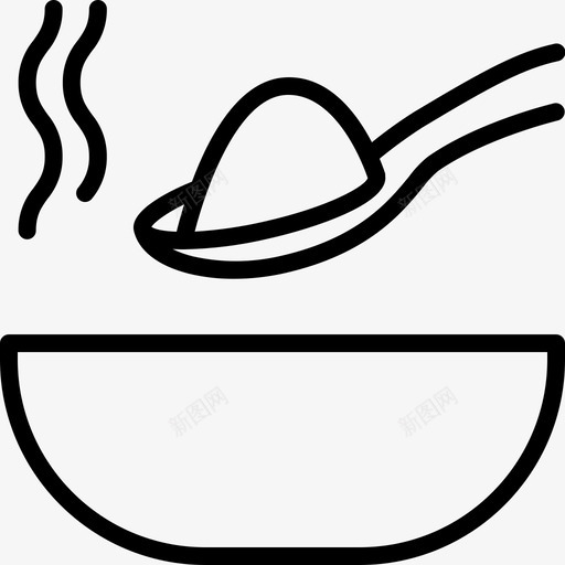 烹饪方法食谱汤匙图标svg_新图网 https://ixintu.com 孕妇轮廓黑色 汤匙 温热 烹饪方法 食谱