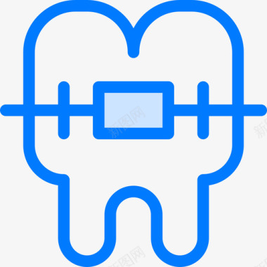 牙套牙医22蓝色图标图标