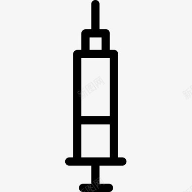 注射器健身74线性图标图标